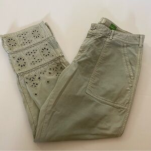 Anthropologie The Wanderer Green Pants with Eyelet Detailing 29